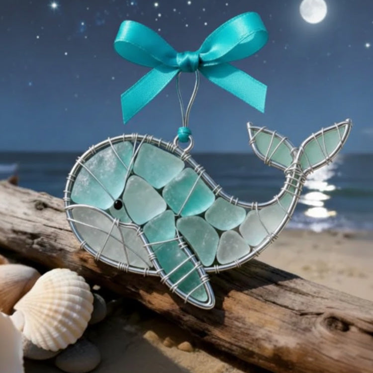 🌊Handmade Sea Glass Ocean Animal Ornament✨