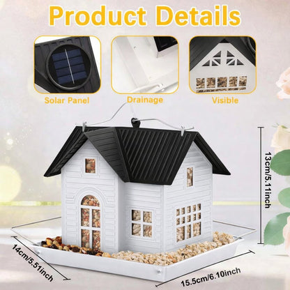 🏠Solar‐Powered Hanging Bird Feeder with Glow – Sturdy Metal Hopper Design🌙🐦