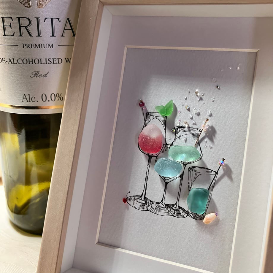 Cócteles del Mar Arte en Vidrio 