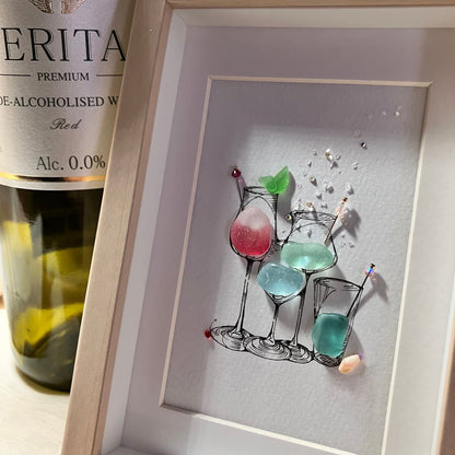 Cócteles del Mar Arte en Vidrio 