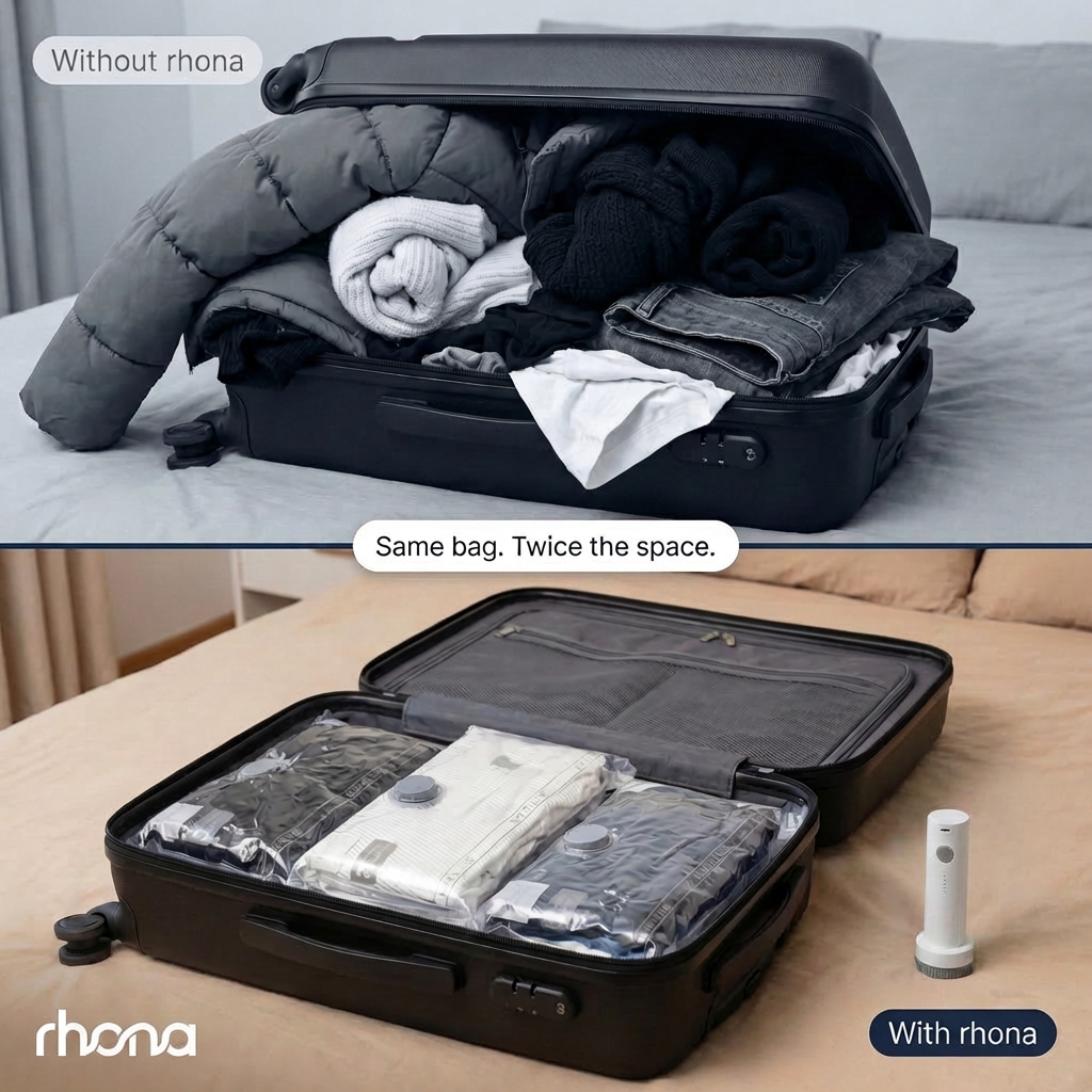 Vacuum Compression Travel Bags with Wireless Pump