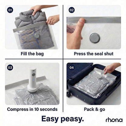Vacuum Compression Travel Bags with Wireless Pump