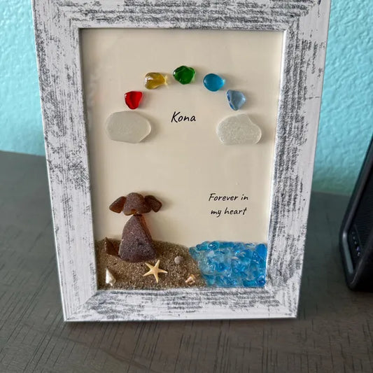 ❤️Perro de cristal marino personalizado en The Rainbow Bridge, regalo conmemorativo o considerado para mascotas perdidas 