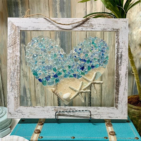 💖Best Valentines Gift of 2026 - Sea Glass Heart Artwork