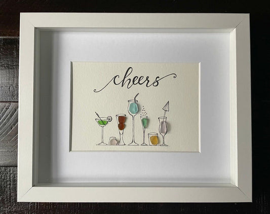 Handcrafted Cocktail Sea Glass Art