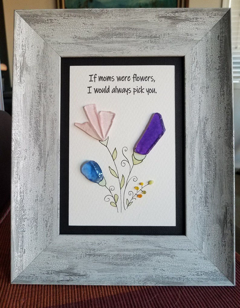 Arte floral de vidrio marino hecho a mano 