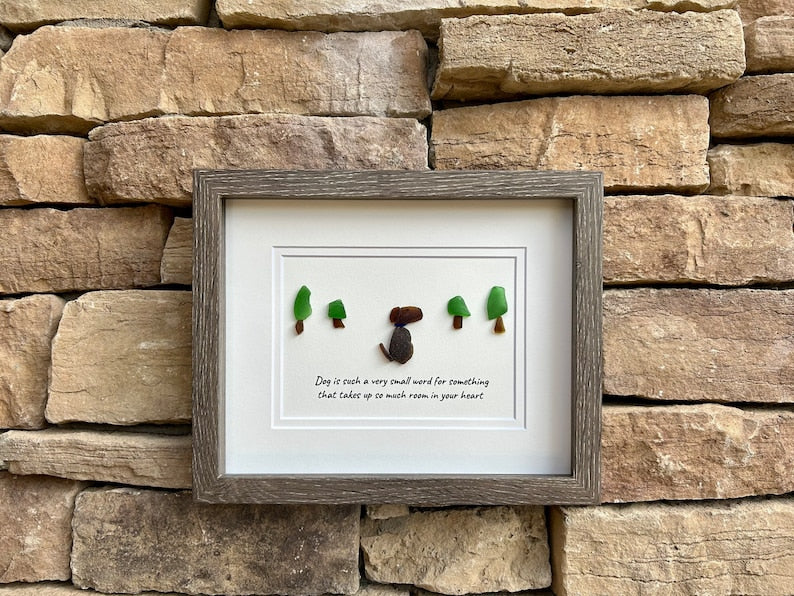 Regalo para amantes de las mascotas: Arte de vidrio marino con forma de perro 