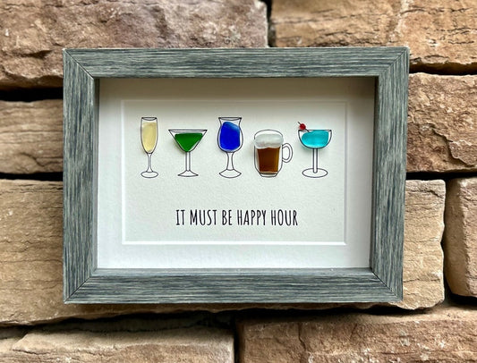Happy Hour Sea Glass Art