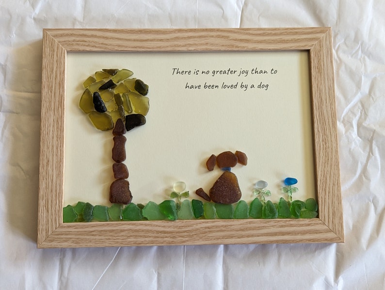 A Dog’s Love Sea Glass Art