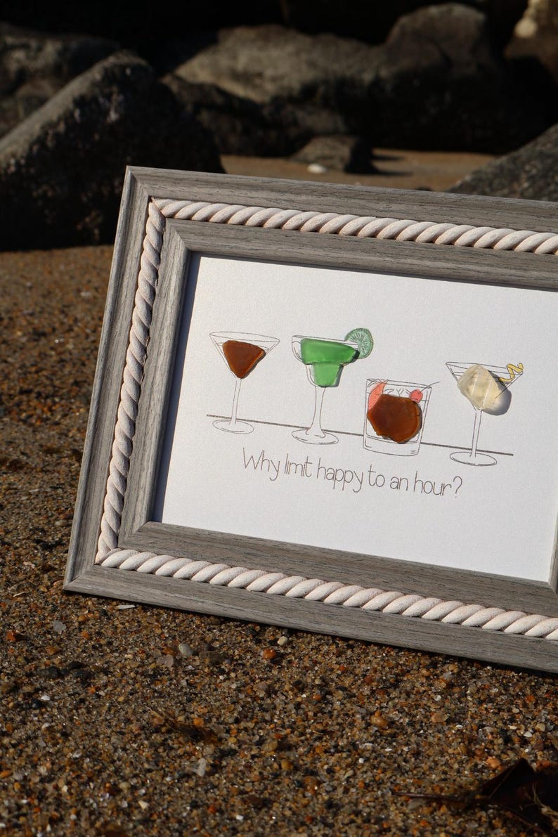 Cócteles costeros de vidrio marino 