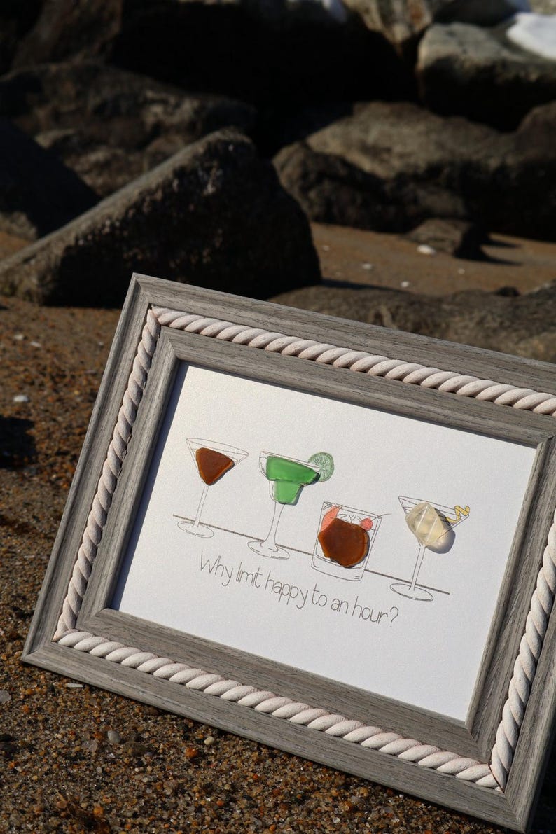 Cócteles costeros de vidrio marino 