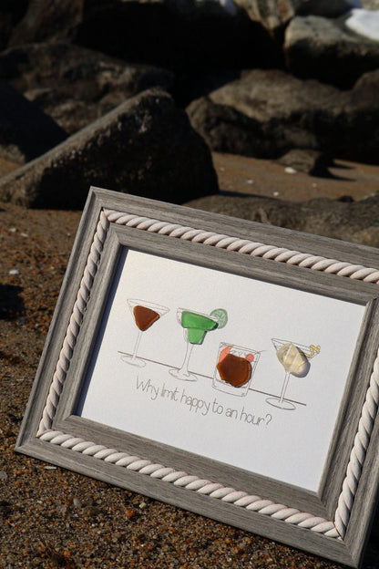 Cócteles costeros de vidrio marino 