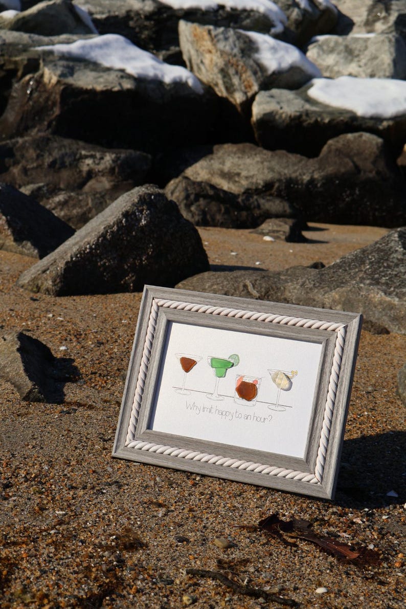 Cócteles costeros de vidrio marino 