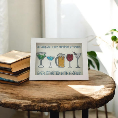 Cócteles de la hora feliz con arte en vidrio marino 