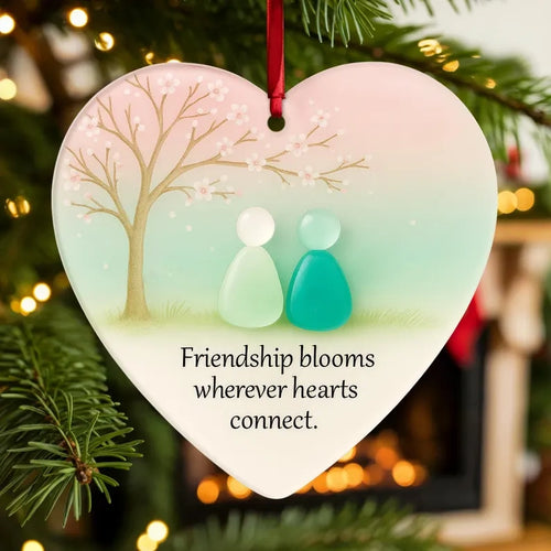 Cherry Blossom Tree Sea Glass Ornament