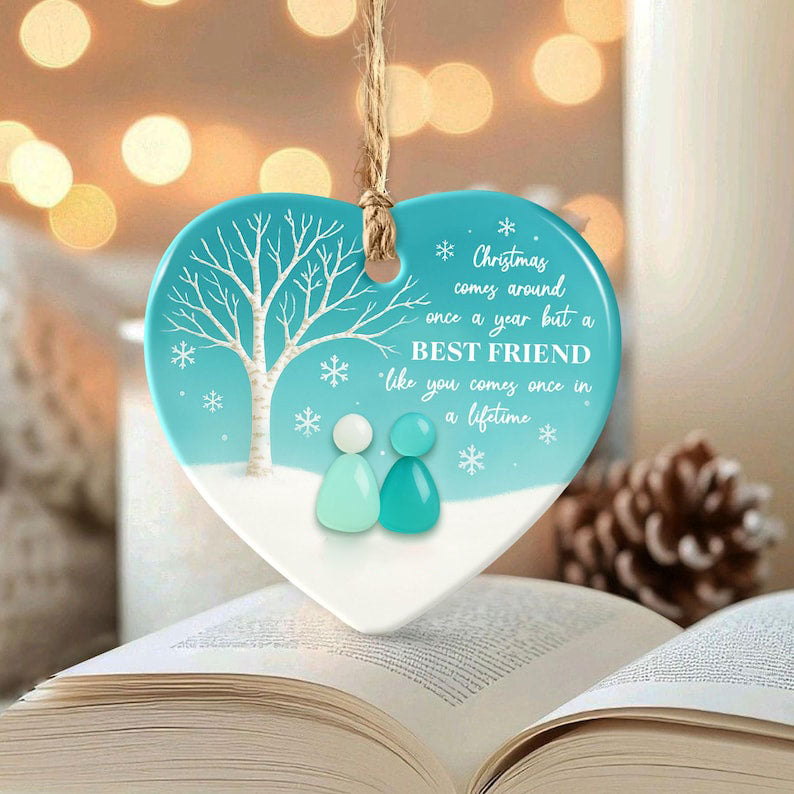 Friendship Christmas Sea Glass Ornament