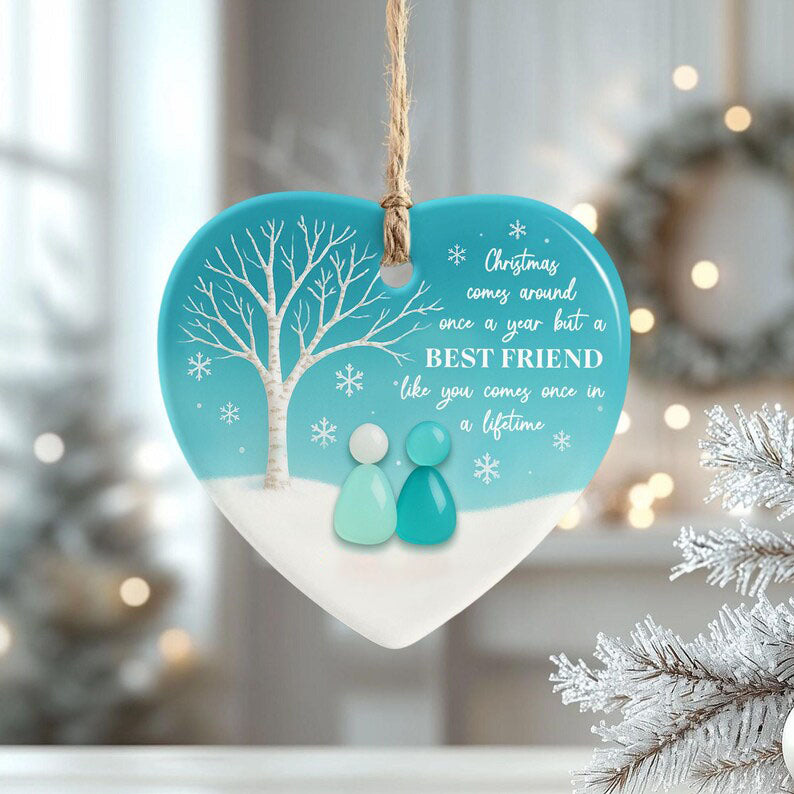 Friendship Christmas Sea Glass Ornament