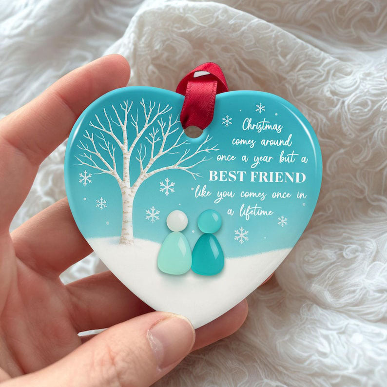 Friendship Christmas Sea Glass Ornament