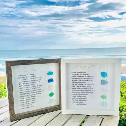 ❤️Handmade Large Sea Glass Poem