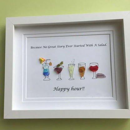 Cócteles de la hora feliz Arte en vidrio marino 