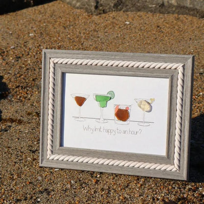 Cócteles costeros de vidrio marino 