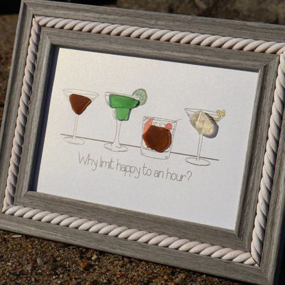 Cócteles costeros de vidrio marino 