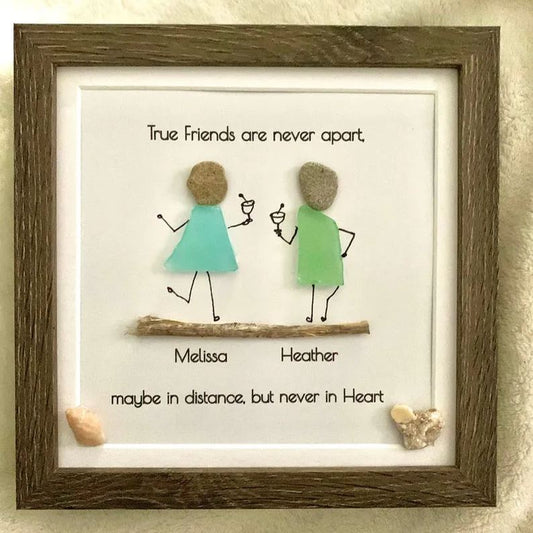 Personalized Friendship Sea Glass Art