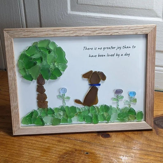 A Dog’s Love Sea Glass Art
