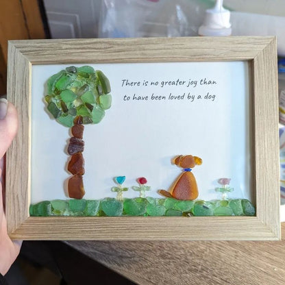 A Dog’s Love Sea Glass Art