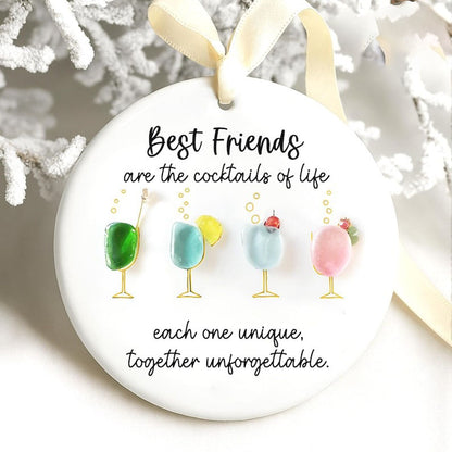 Best Friends Cocktails Sea Glass Friendship Decor