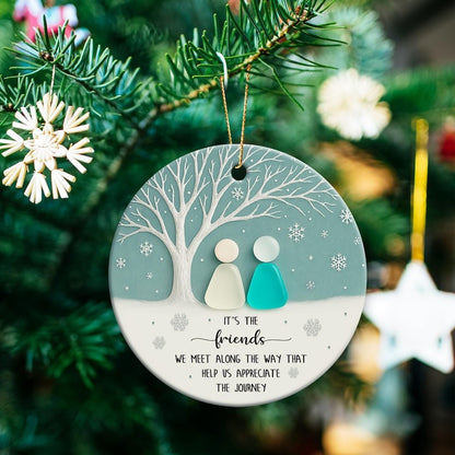 Friends We Meet Along the Way Sea Glass Ornament