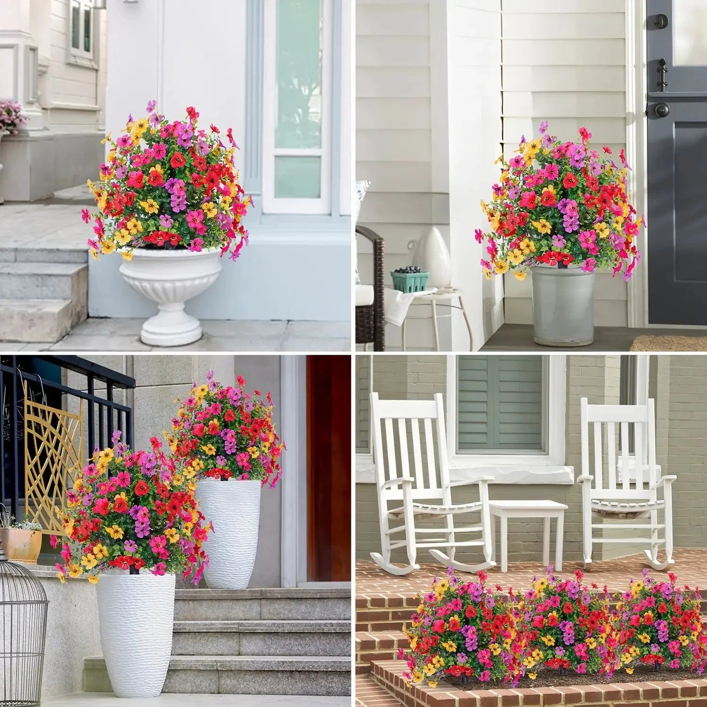Artificial Topiary Ball Treeswith Flowers and Ground Spikes