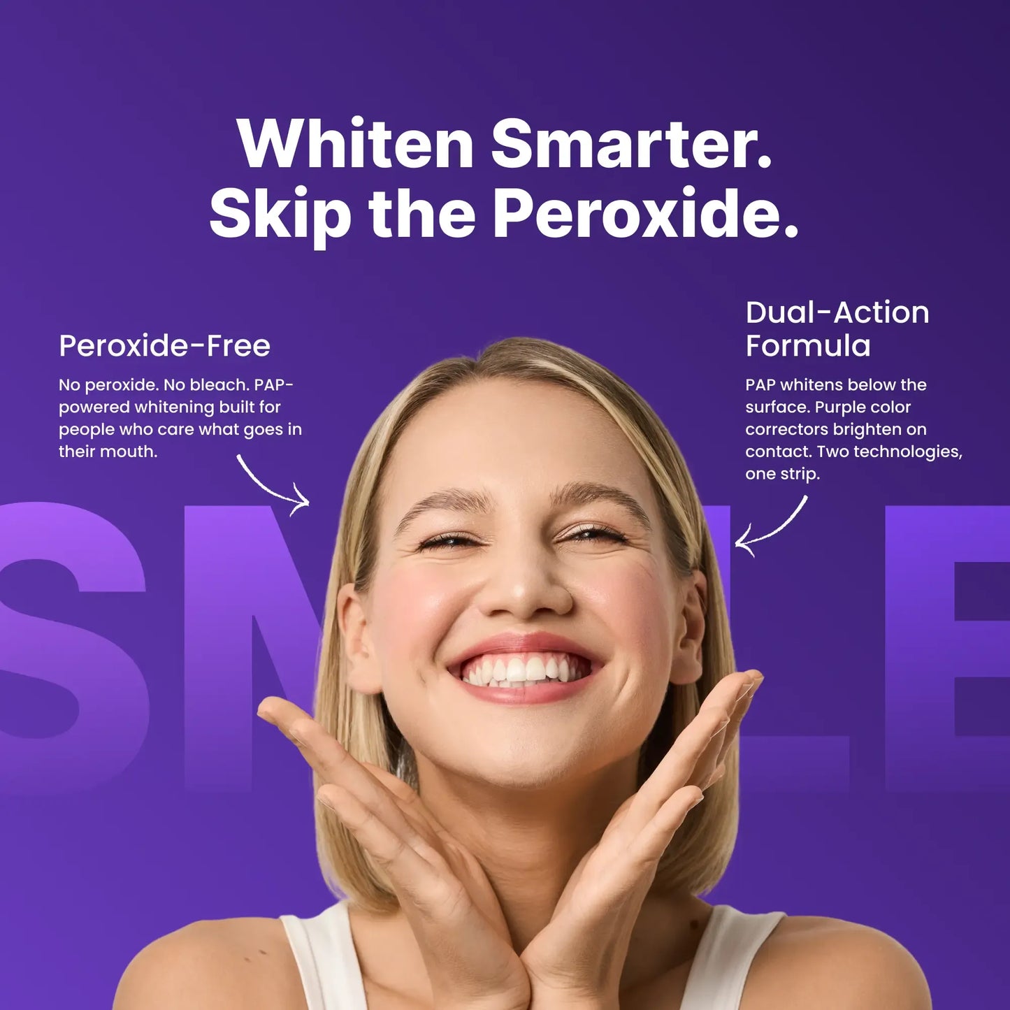 Purple Teeth Whitening Strips - 7/21 Whitening Sessions - Non Sensitive Teeth Whitening - Peroxide-Free