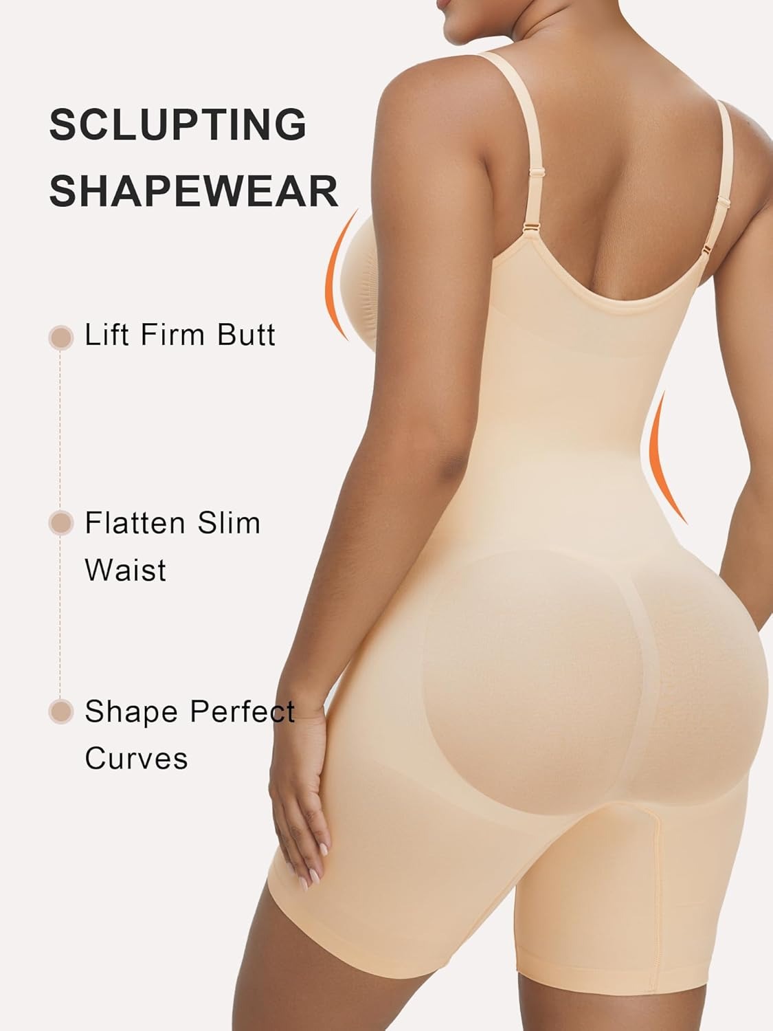 Women's Shapewear Bodysuit Tummy Control Seamless Zip-Up Body Shaper Waist Defining Silhouette
