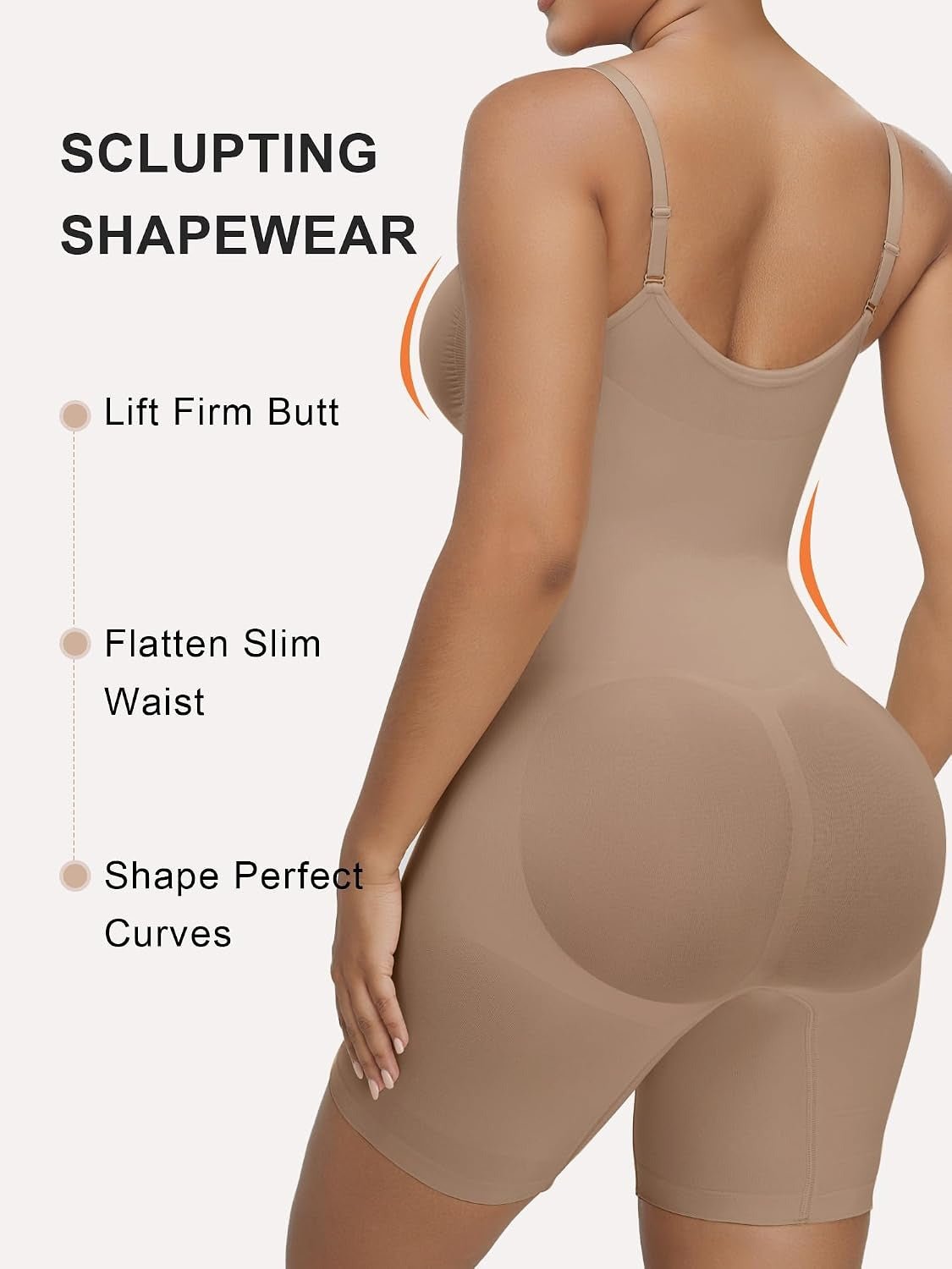 Women's Shapewear Bodysuit Tummy Control Seamless Zip-Up Body Shaper Waist Defining Silhouette