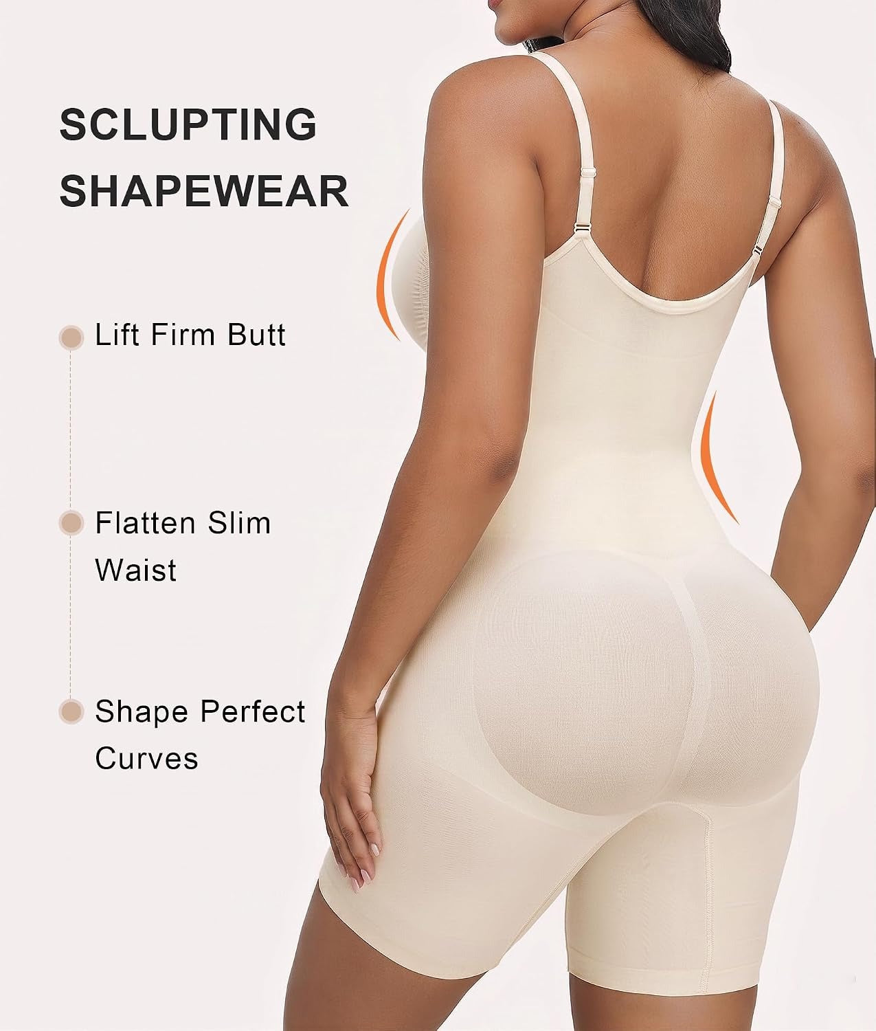 Women's Shapewear Bodysuit Tummy Control Seamless Zip-Up Body Shaper Waist Defining Silhouette