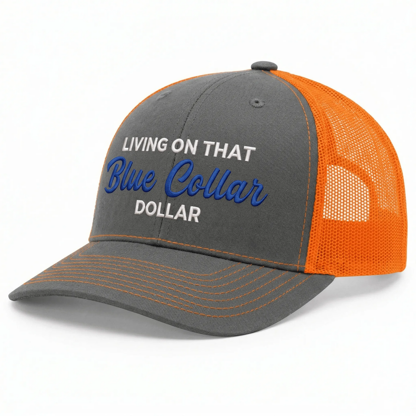 🛠️🧢Blue Collar Dollar Trucker Hat – Proud Workwear Cap