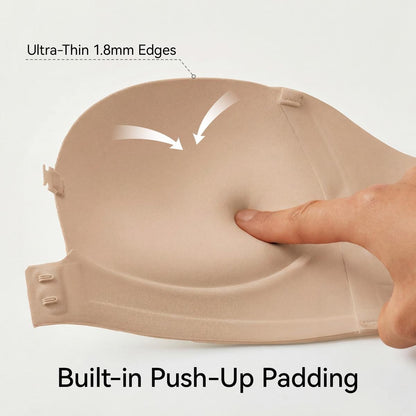 Seamless Strapless Push-Up Bra with Anti-Slip Grip