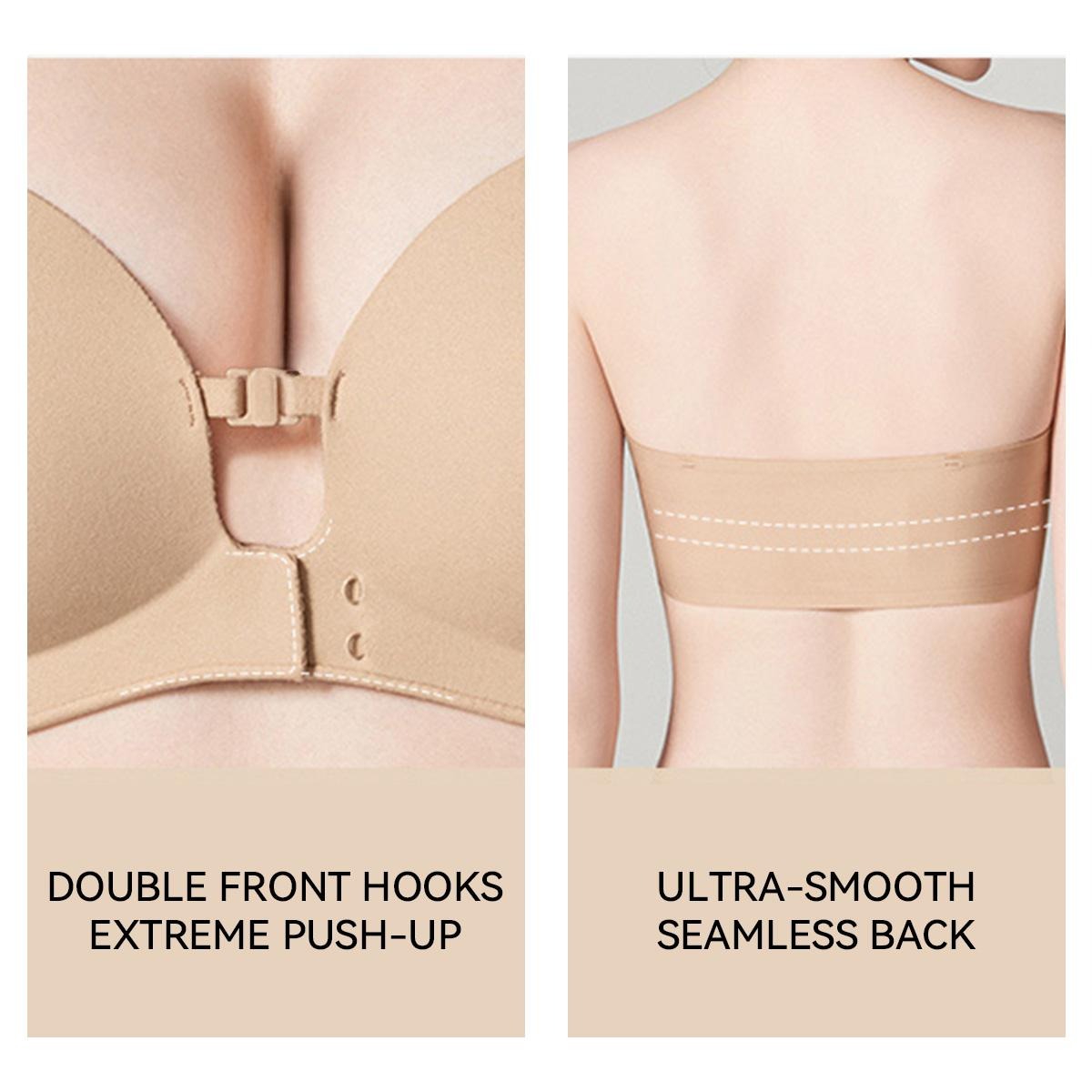 Seamless Strapless Push-Up Bra with Anti-Slip Grip