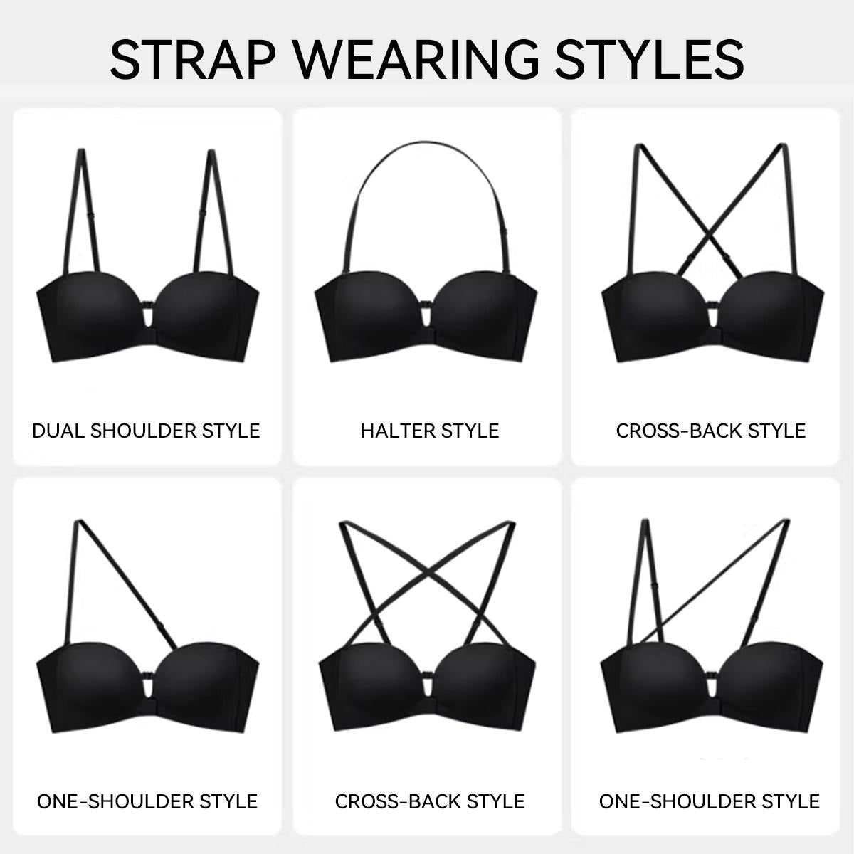 Seamless Strapless Push-Up Bra with Anti-Slip Grip