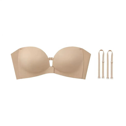Seamless Strapless Push-Up Bra with Anti-Slip Grip