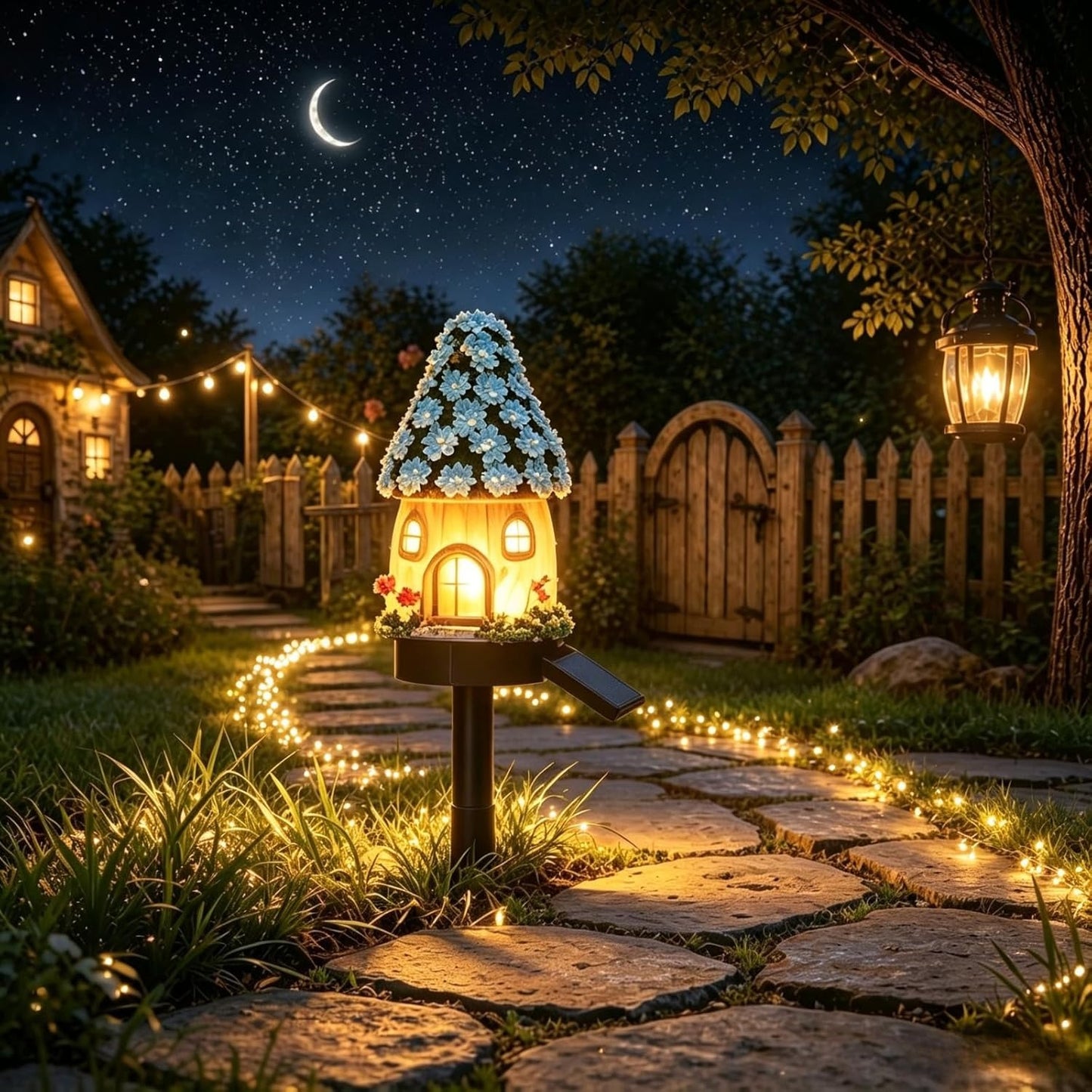 🍄Solar Fairy-Tale Mushroom Cottage Garden Light