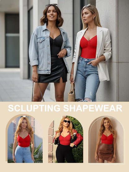 Women's Shapewear Bodysuit Tummy Control Seamless Zip-Up Body Shaper Waist Defining Silhouette