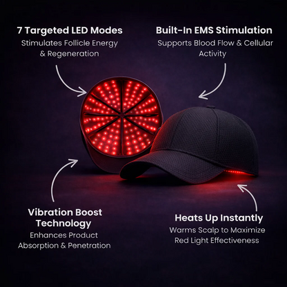 Red Light Therapy Cap 660nm & 850nm for Scalp & Hair Support
