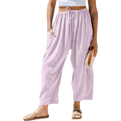 Gingham Plaid Wide-Leg Palazzo Pants