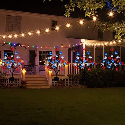 Patriotic Outdoor Waterproof Solar for 4th of July Independence Day 250th Anniversary Memorial Day