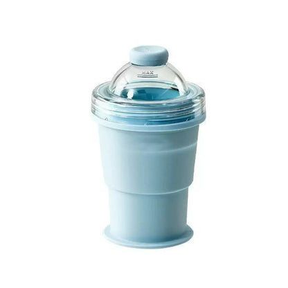 Collapsible Ice Puck Water Cup — Portable Silicone Travel Mug with Built-in Ice Mold