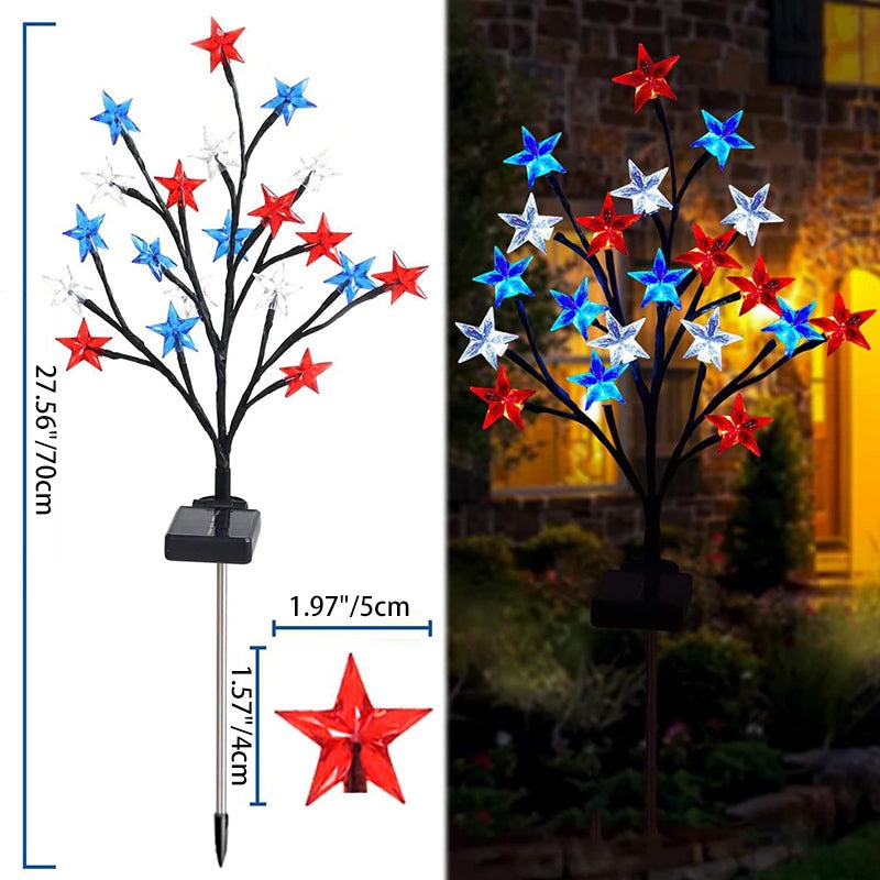 Patriotic Outdoor Waterproof Solar for 4th of July Independence Day 250th Anniversary Memorial Day