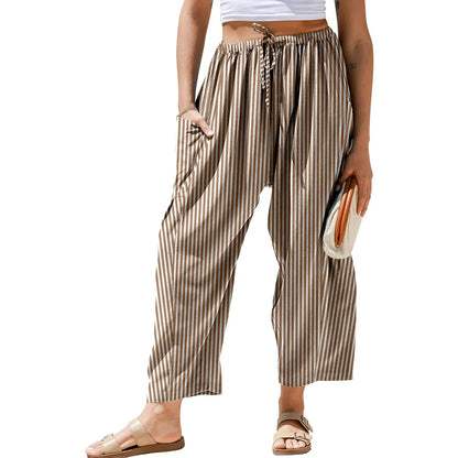 Gingham Plaid Wide-Leg Palazzo Pants
