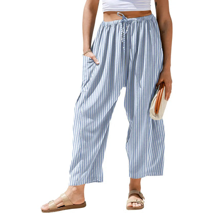Gingham Plaid Wide-Leg Palazzo Pants